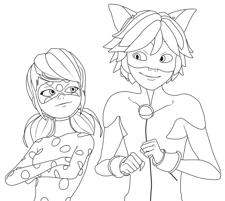 Miraculous Ladybug Characters Coloring Page