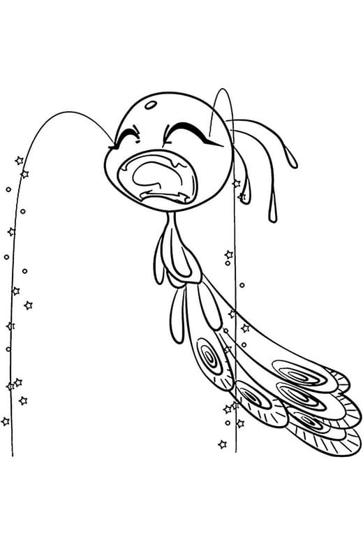 Peacock Miraculous Ladybug Coloring Page
