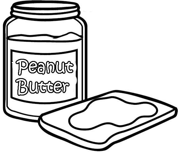 Peanut Butter On Bread Coloring Page