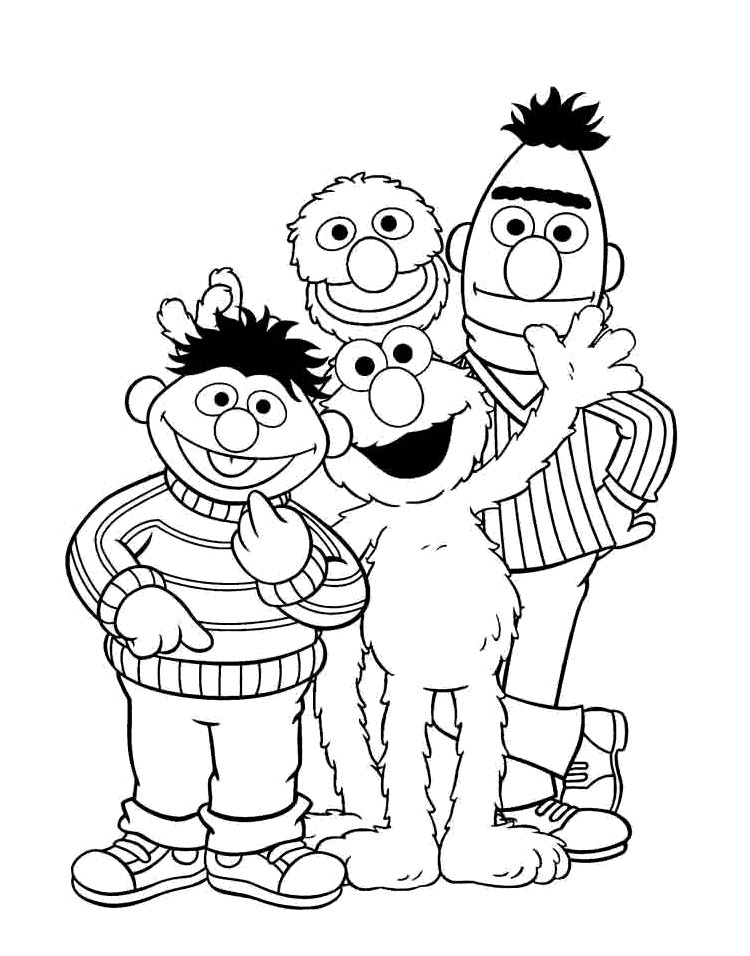 Bert and Ernie Coloring Pages.