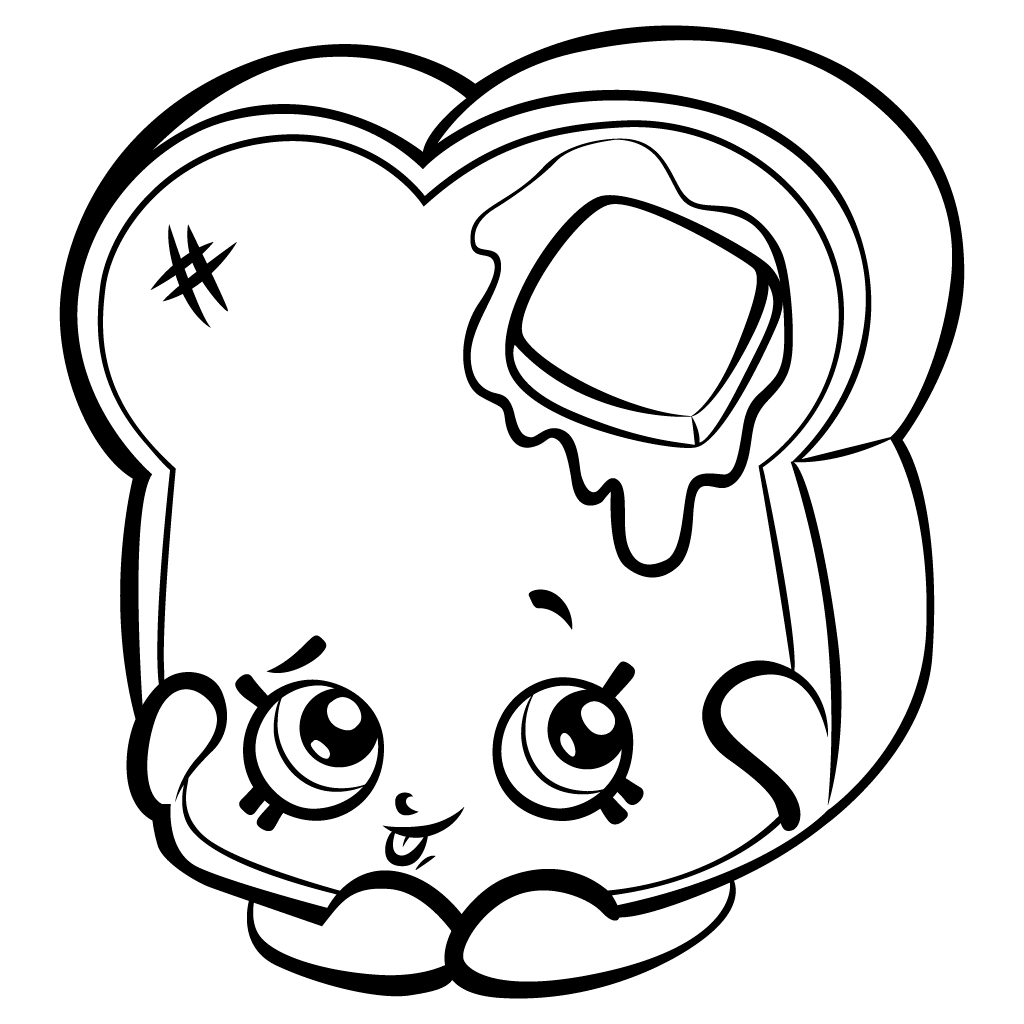 Shopkins Bread Toast Coloring Page