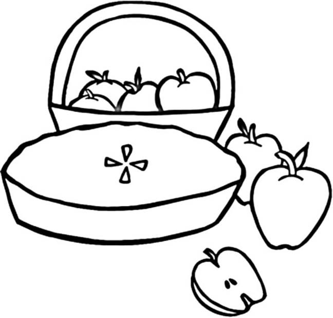 Apples And Apple Pie Coloring Page