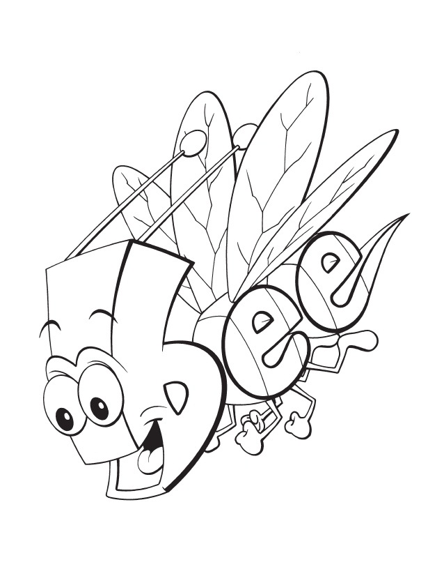 Bee Word World Coloring Pages