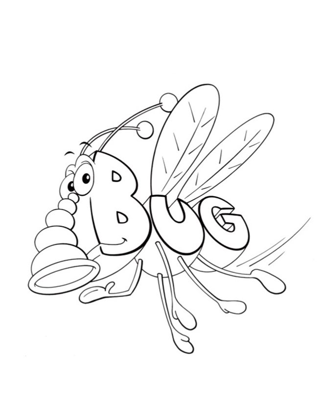 Bug Word World Coloring Pages