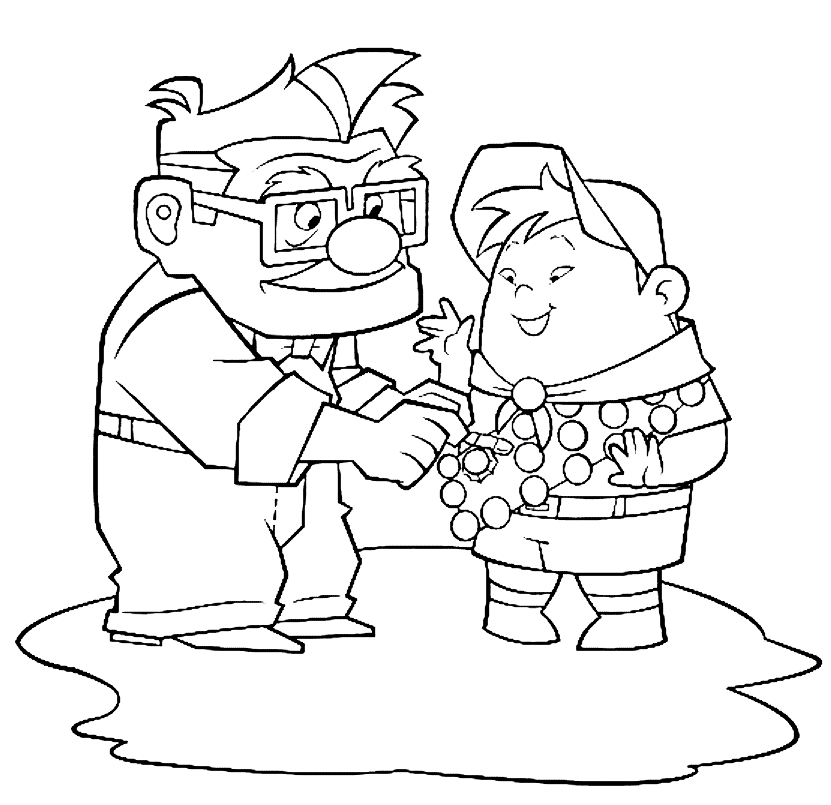 Carl And Russell Up Coloring Page