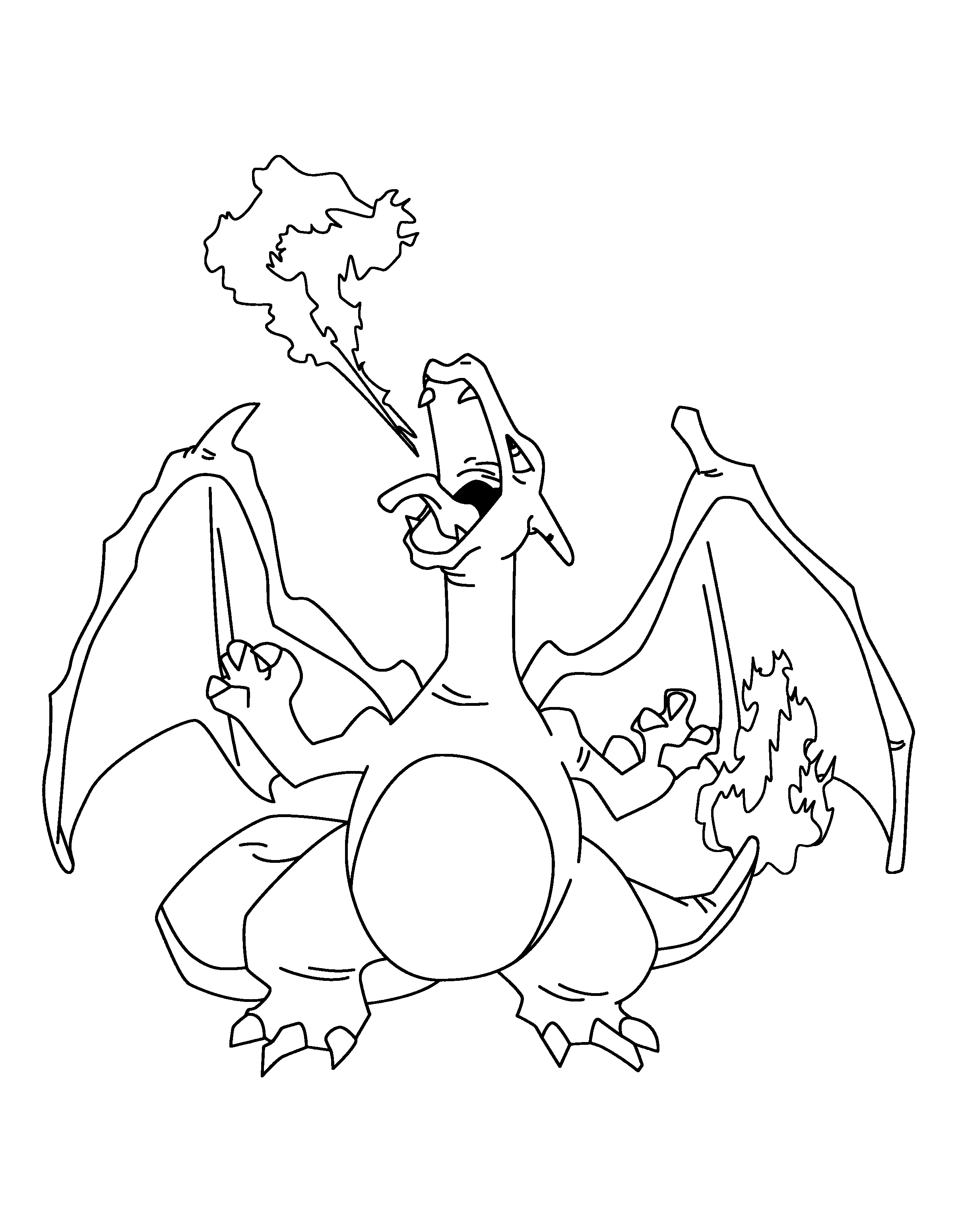 Charizard Breathing Fire Coloring Pages