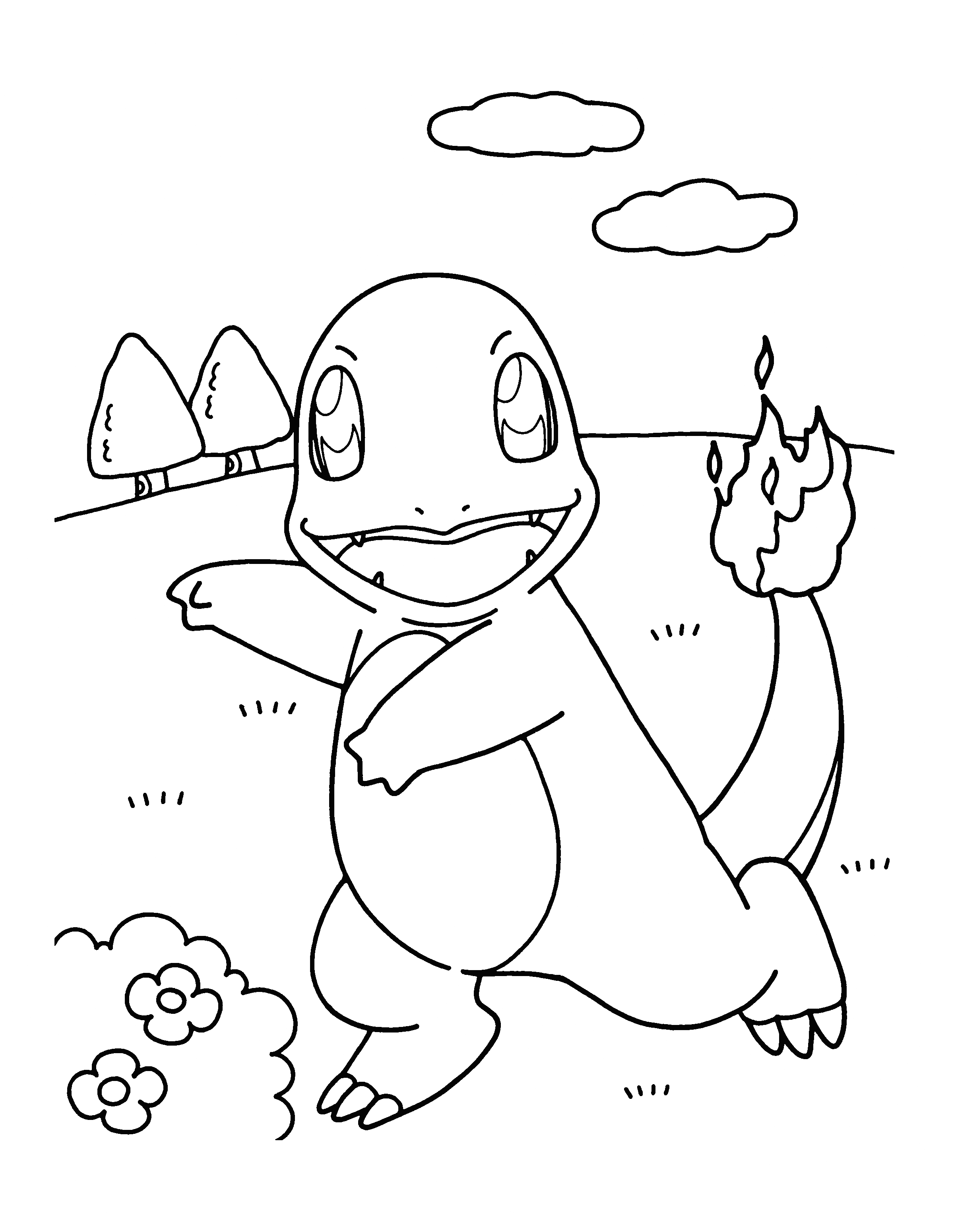 Charmander Fights Coloring Pages