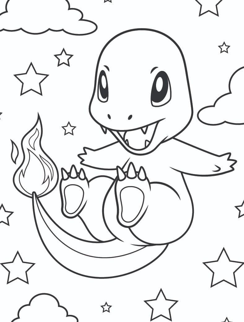 Charmander Jumping Coloring Pages