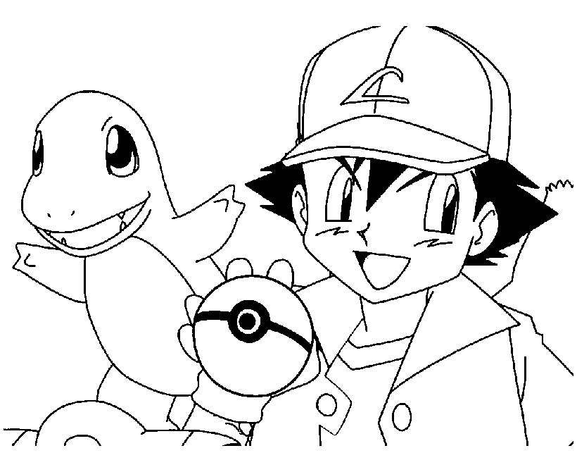 Charmander And Ash Coloring Pages