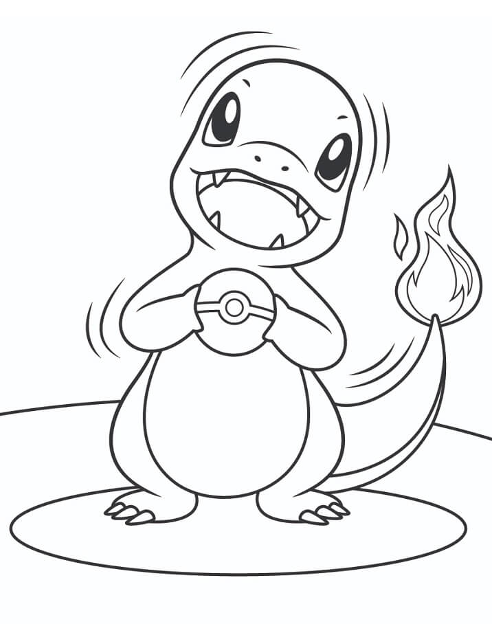 Charmander And Pokeball Coloring Pages