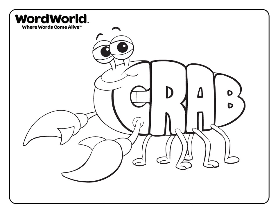 Crab Word World Coloring Pages