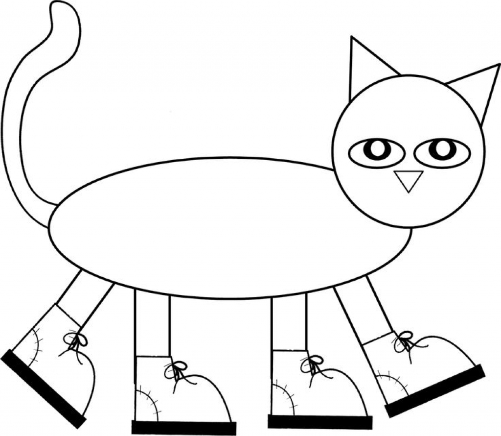 pete the cat white shoes coloring page