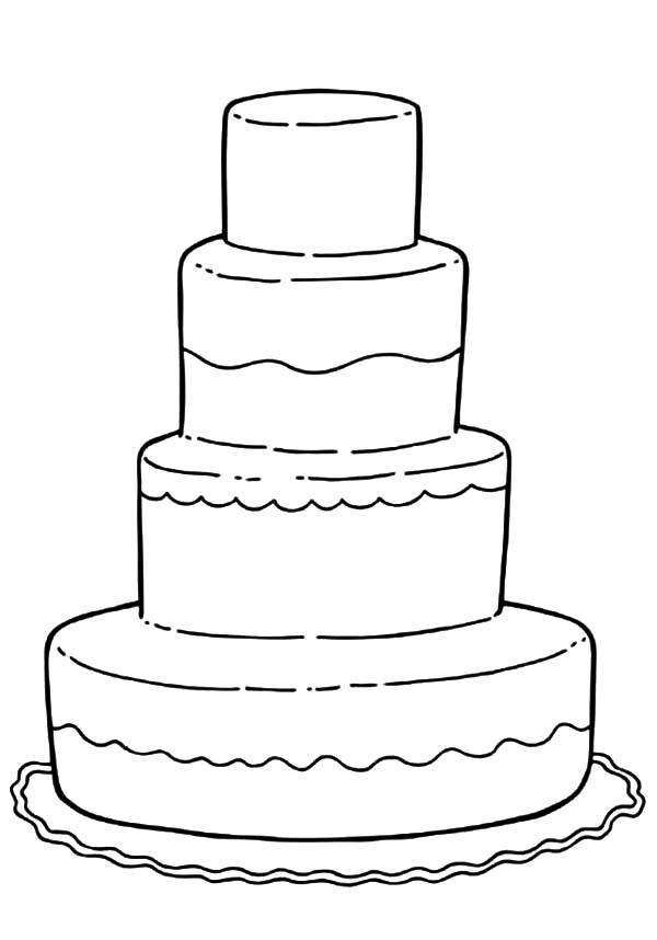 Decorate The Wedding Cake Coloring Page