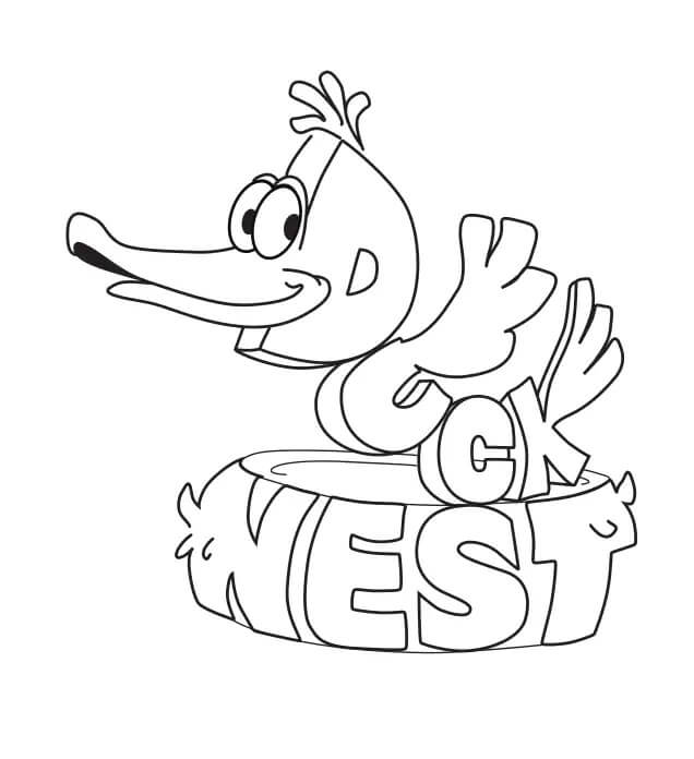 Duck Nest Word World Coloring Pages