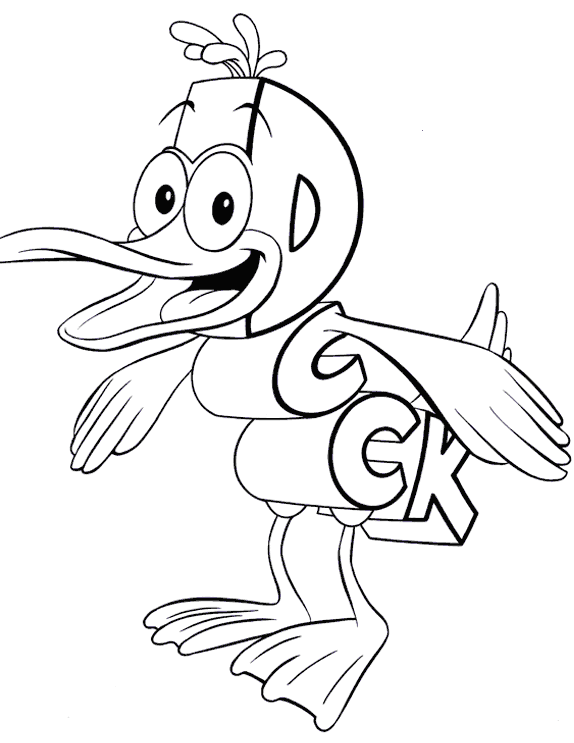 Duck Word World Coloring Pages