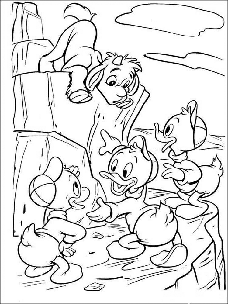 Ducklings On A Mountain Ducktales Coloring Page