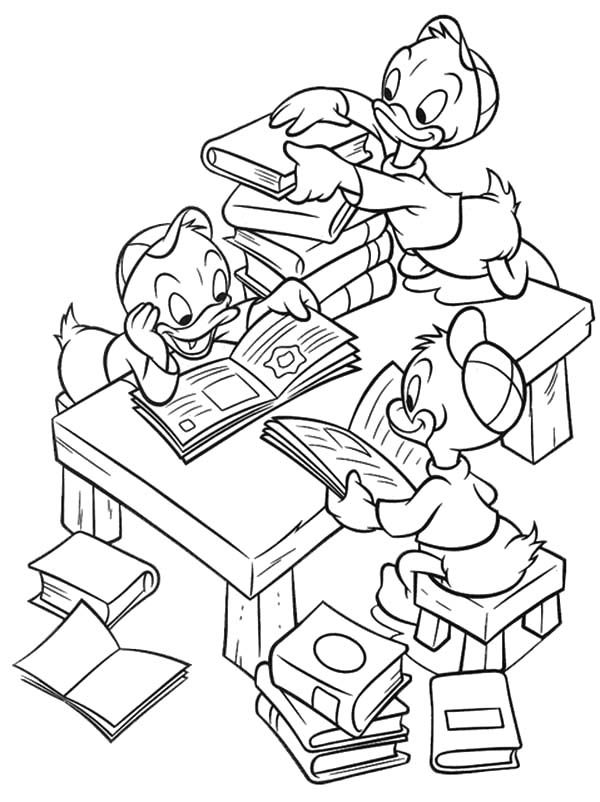 Ducktales Reading Coloring Page