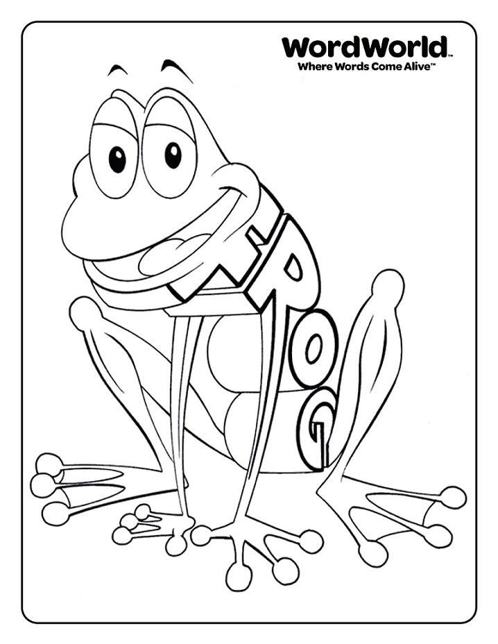 Frog Word World Coloring Pages