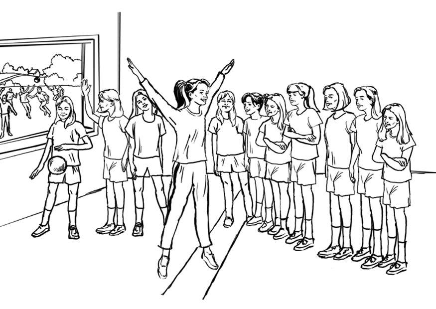 Gym Class Exercise Coloring Page