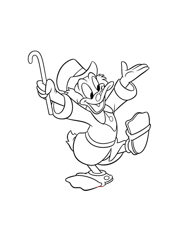 Happy Scrooge Ducktales Coloring Pages