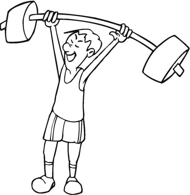 Man Lifting Weights Coloring Page