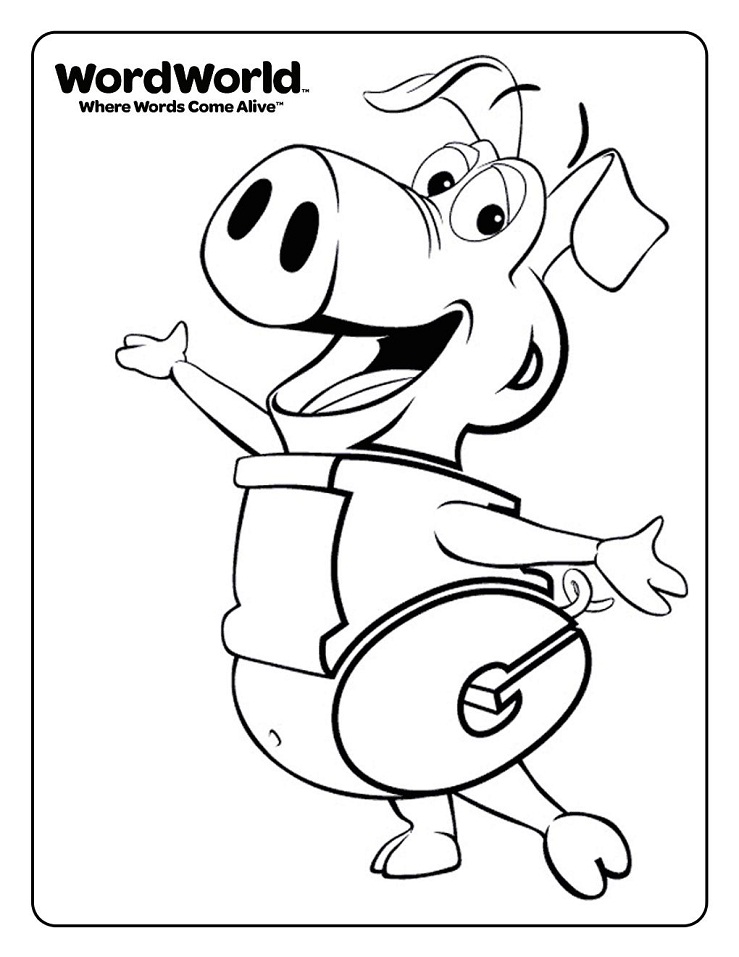 Pig Word World Coloring Pages