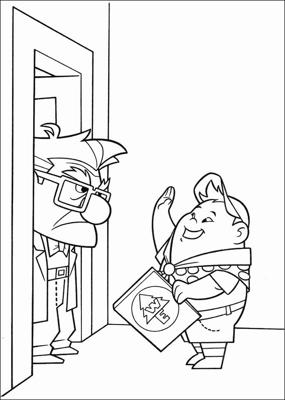 Russel Visits Carl Up Coloring Page