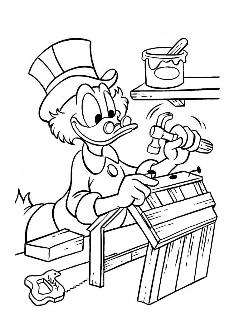 Scrooge Building Ducktales Coloring Page