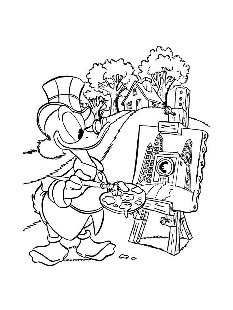 Scrooge Ducktales Painting Coloring Page