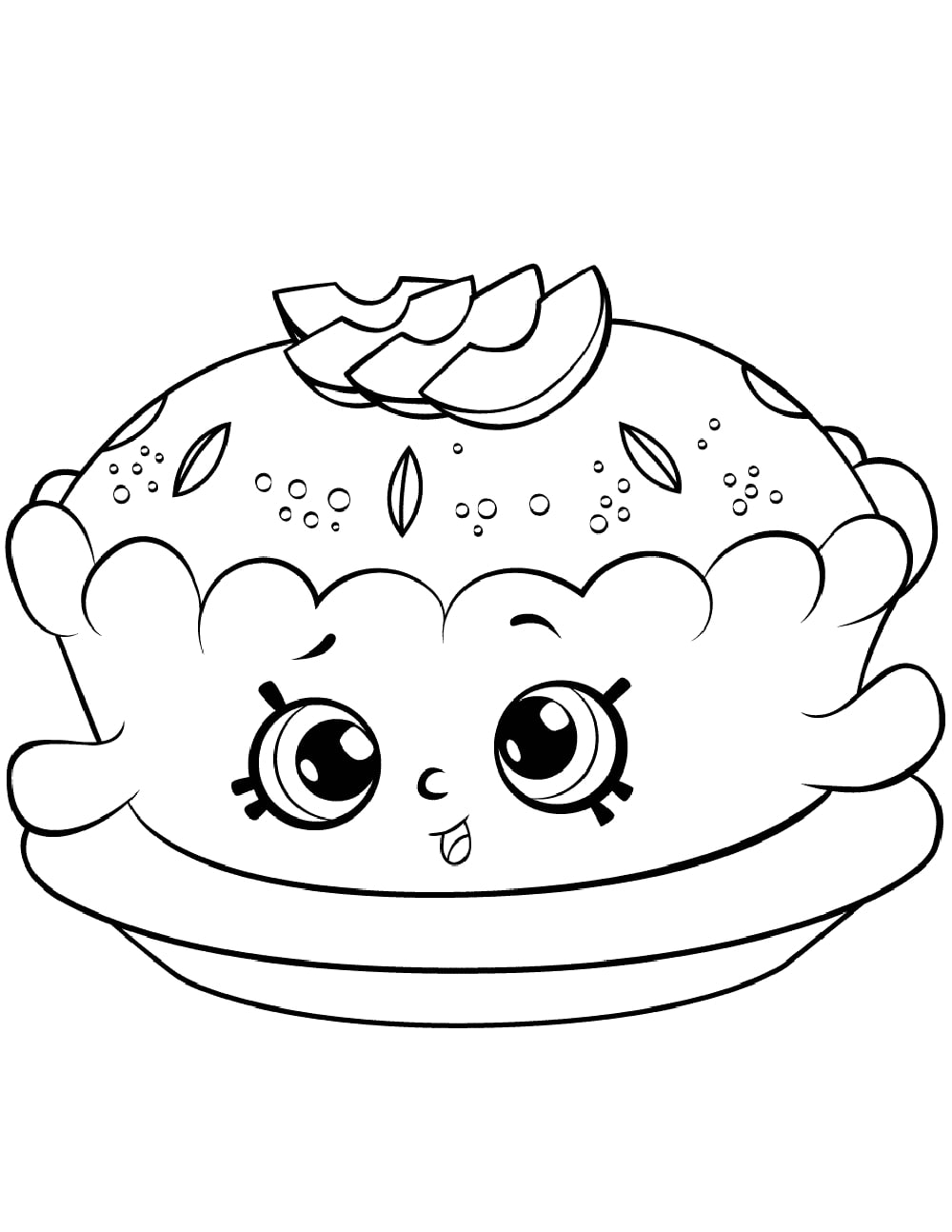 Shopkins Apple Pie Coloring Page