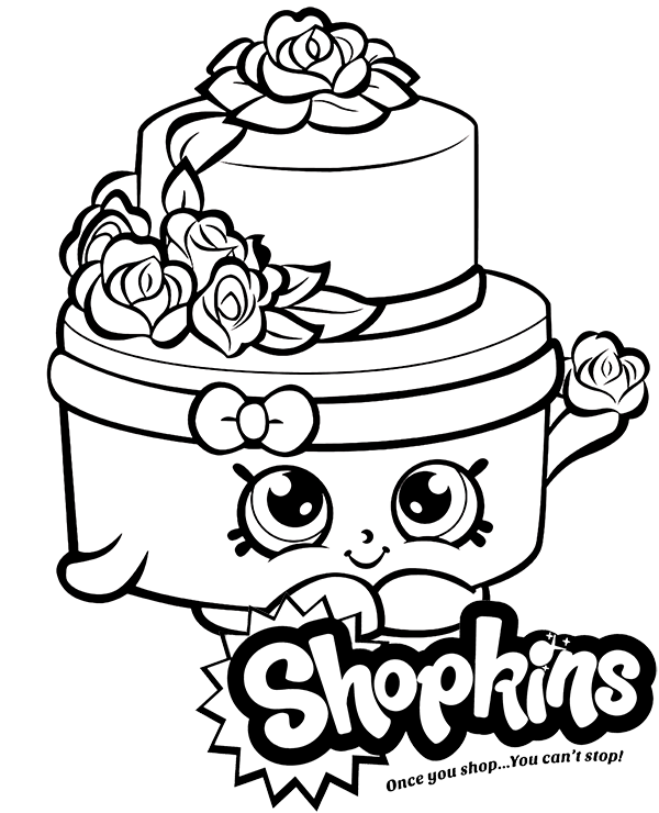 Shopkins Wedding Cake Coloring Page