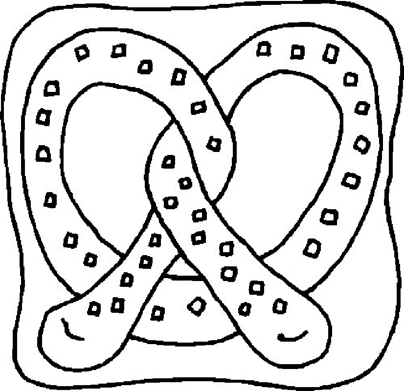 Soft Pretzel Snacks Coloring Page