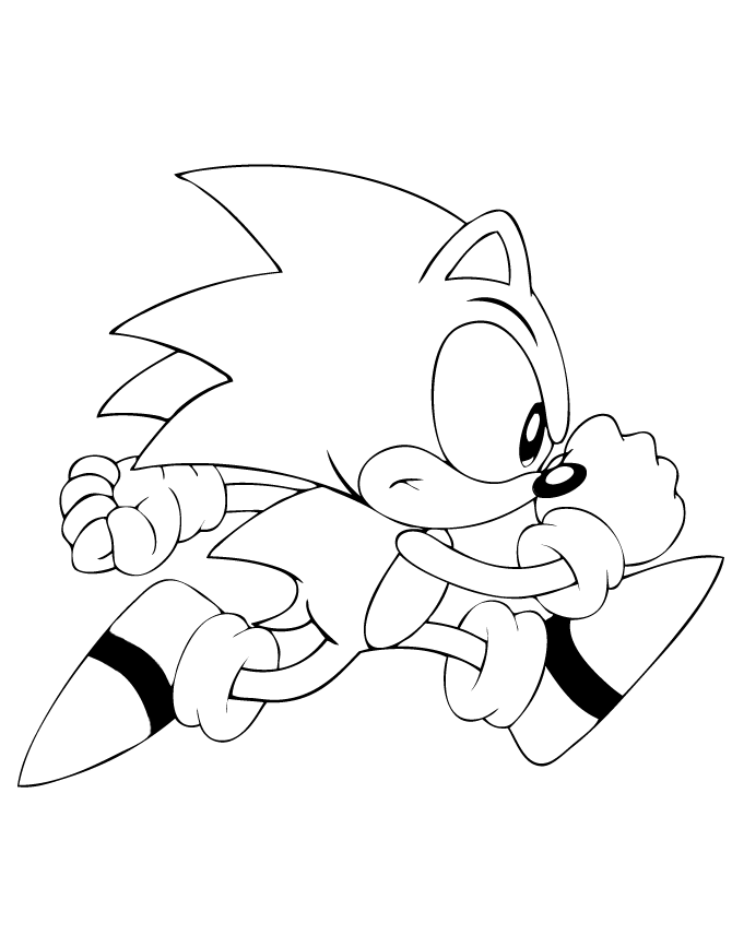 Sonic Running Coloring Page