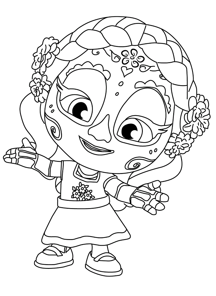 Vida Calavera Super Monsters Coloring Pages