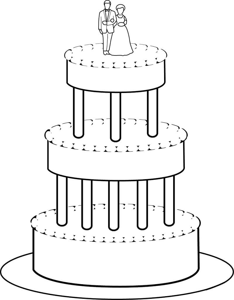 Wedding Cake On Columns Coloring Page
