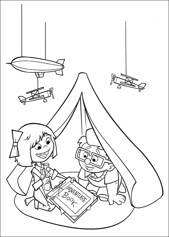 Young Carl And Ellie Coloring Page