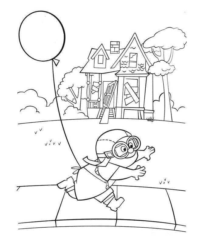 Young Carl With Balloon Coloring Page
