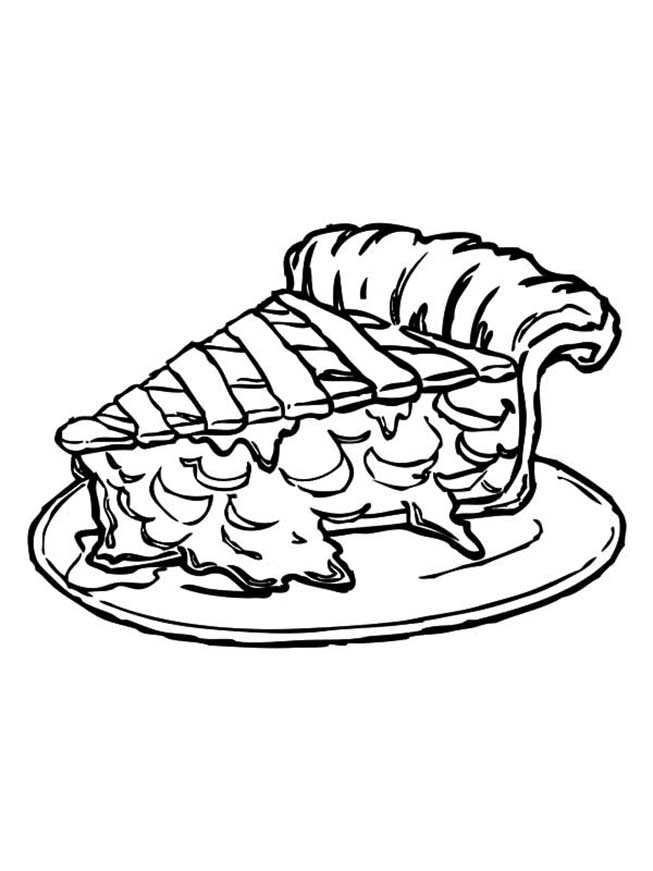 Yummy Slice Of Apple Pie Coloring Page