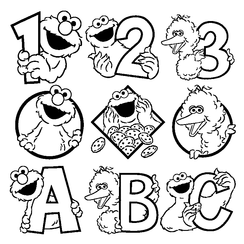 Abc 123 Sesame Street Coloring Page