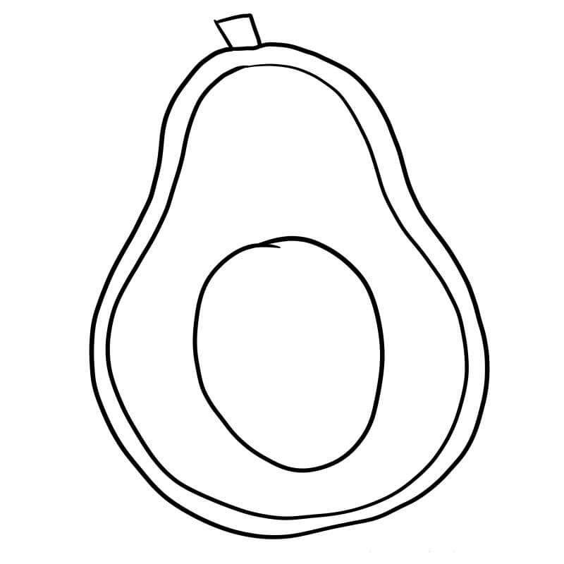 Avocado Half Coloring Page