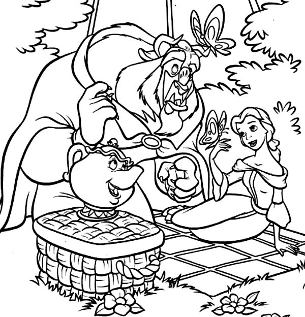 Beauty And The Beasts Picnic Coloring Page