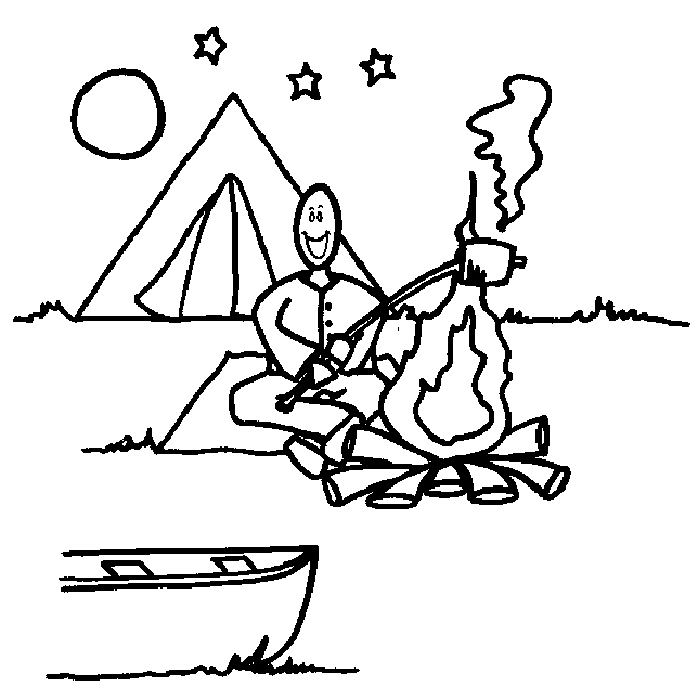 Campfire Marshmallows Coloring Page
