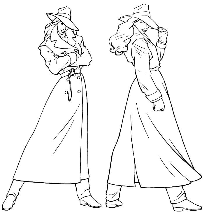 Carmen Sandiego Posing Coloring Pages