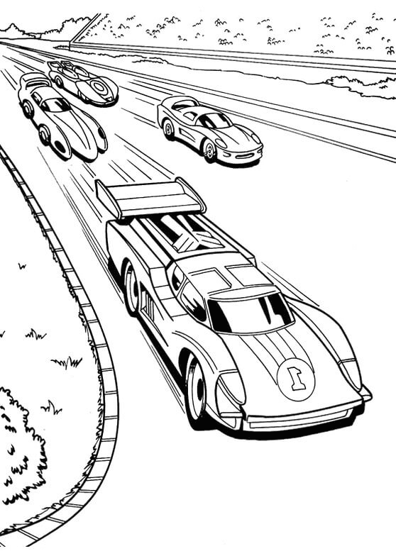Cars Racing Coloring Pages