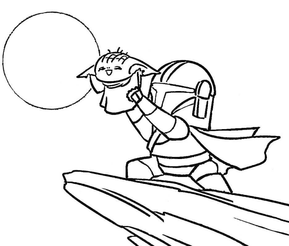 Grogu Lion King Joke Coloring Page