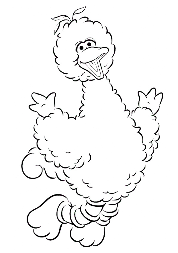 Happy Big Bird Coloring Page