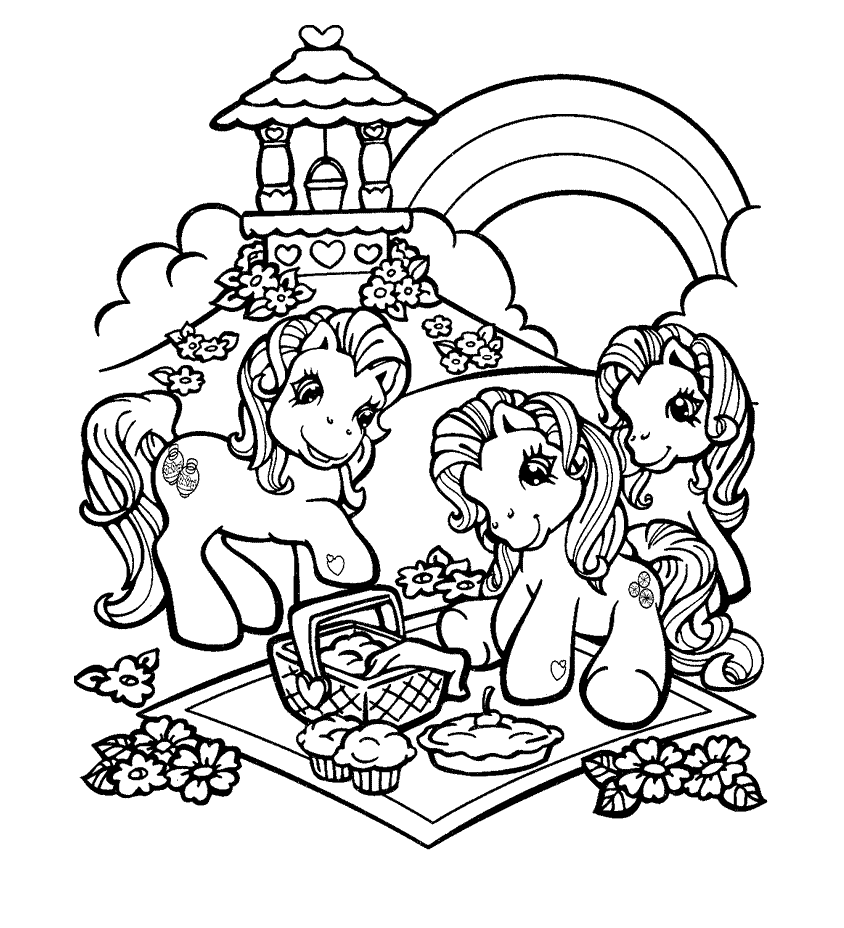 My Little Pony Picnic Coloring Page