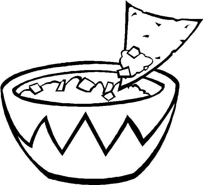 Nacho And Dip Coloring Page