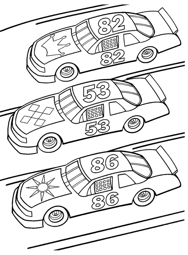 Nascar Race Coloring Page