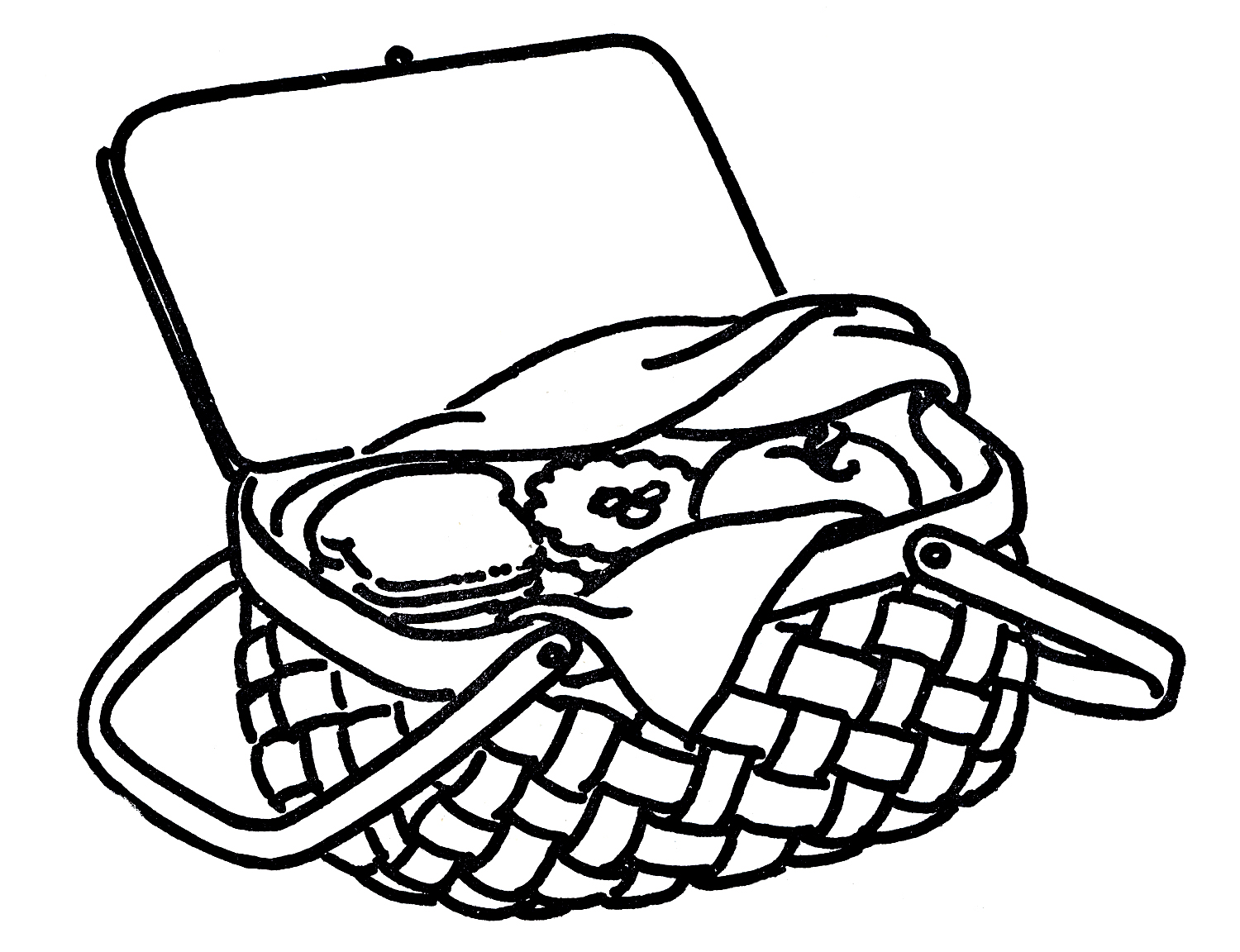 Picnic Basket Coloring Page